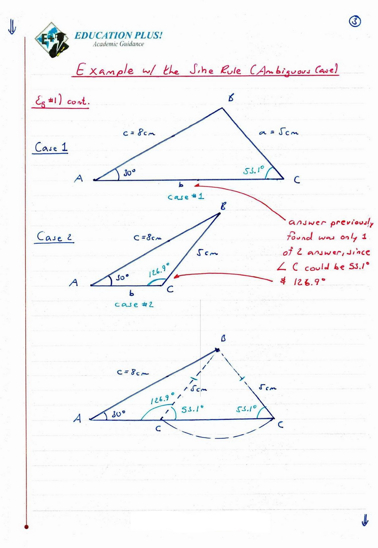 IB Maths SL: Ambiguous Case of the Sine Rule